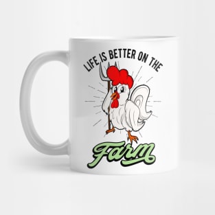 Life Is Better On The Farm Rooster Farmer Mug